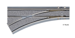 TILLIG 87094 - Parallelweiche R 204 links Asphalt (TT, H0m)